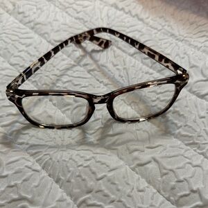 Tortoiseshell Rectangular Blue-Light Glasses - Brown Pattern